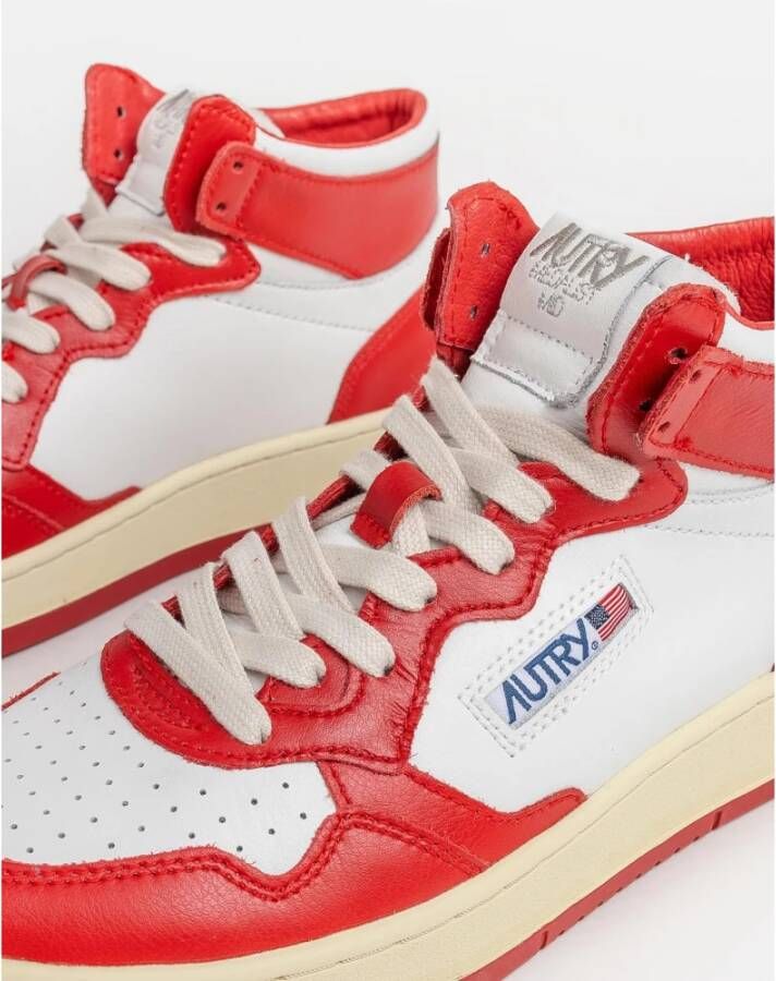 Autry Rode en witte sneakers Rood Heren