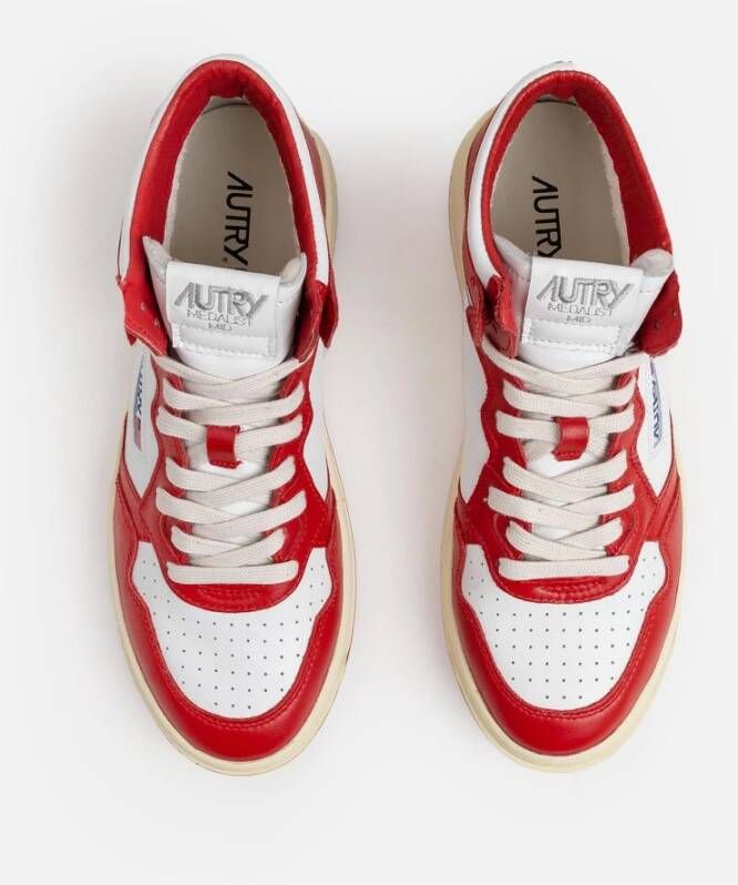 Autry Rode en witte sneakers Rood Heren