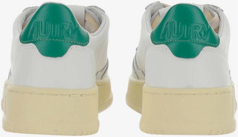 Autry Leren sneakers voor dames Wit Groen Wit Dames