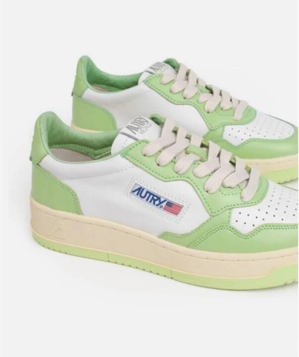 Autry Wit en Lime Gecombineerde Sneakers Wit Dames