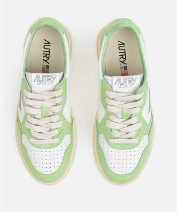 Autry Wit en Lime Gecombineerde Sneakers Wit Dames