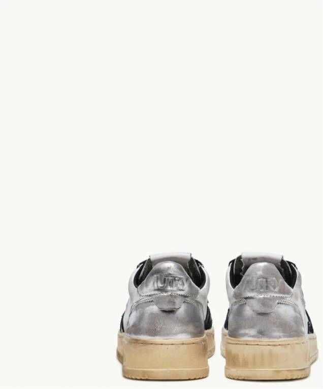 Autry Vintage Color Block Leren Sneakers Zwart Heren