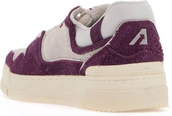 Autry Suede CLC Sneakers met Logo Inlay Purple Dames