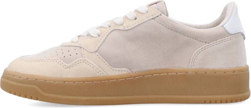 Autry Suède Leren Lage Sneakers Beige Dames