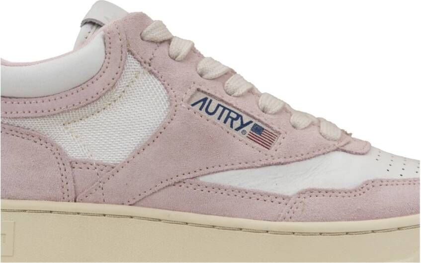 Autry Suède Veterschoenen voor Dames Pink Dames