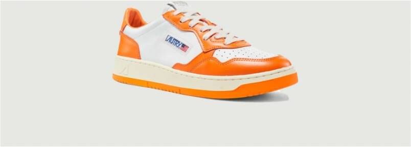 Autry Tweekleurige Leren Lage Sneakers White Heren