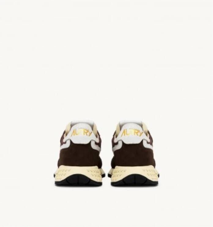 Autry Urban stijl sneakers met gebarsten leer Brown Dames