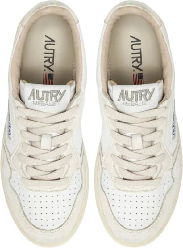 Autry Vintage Stijl Witte Leren Sneakers White Heren