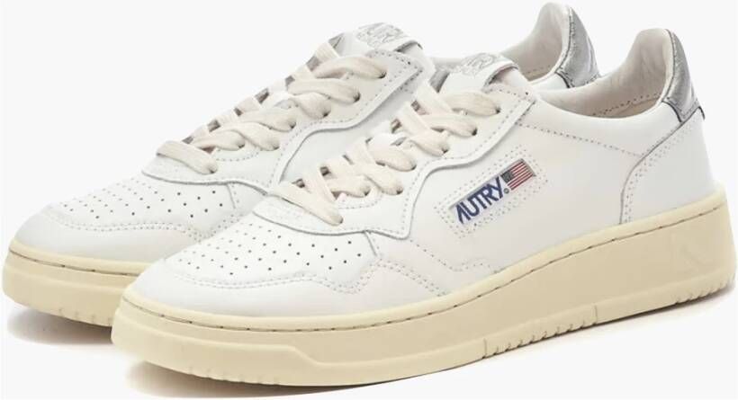 Autry Vintage White Silver Sneaker White Dames