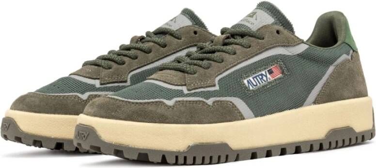 Autry Wildpace Low Suede en Net Sneakers Green Heren