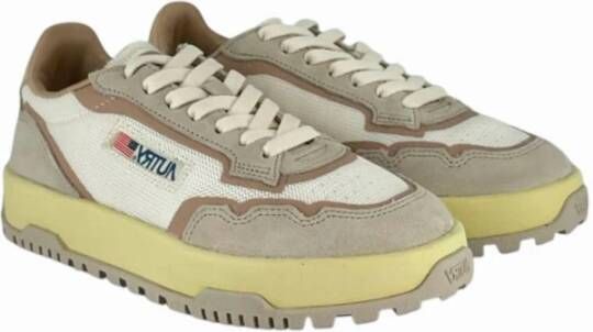 Autry Canvas Golfschoenen in wit en beige Heren