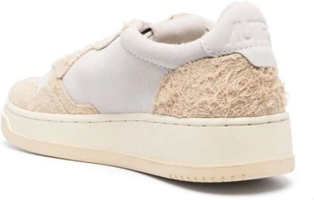 Autry Wit Beige Leren Suède Sneakers Beige Dames