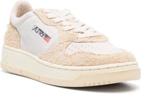 Autry Wit Beige Leren Suède Sneakers Beige Dames