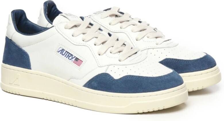 Autry Wit Blauw Leren Sneakers White Heren