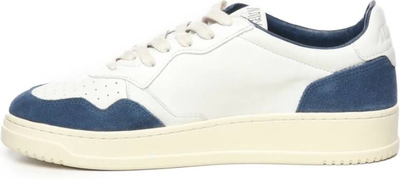 Autry Wit Blauw Leren Sneakers White Heren