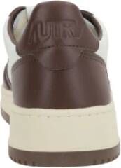 Autry Wit Bruin Lage-Top Leren Sneakers Brown Heren