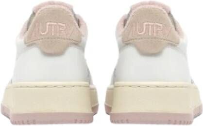 Autry Wit Roze Leren Sneakers White Dames