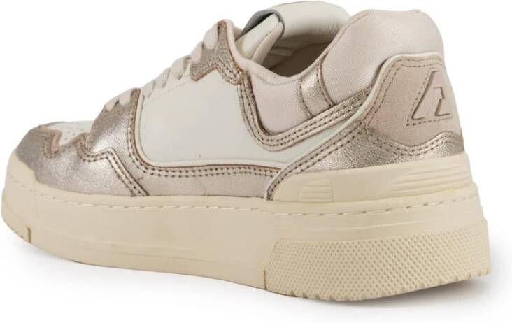 Autry Wit Goud Dames Leren Sneakers Gray Dames