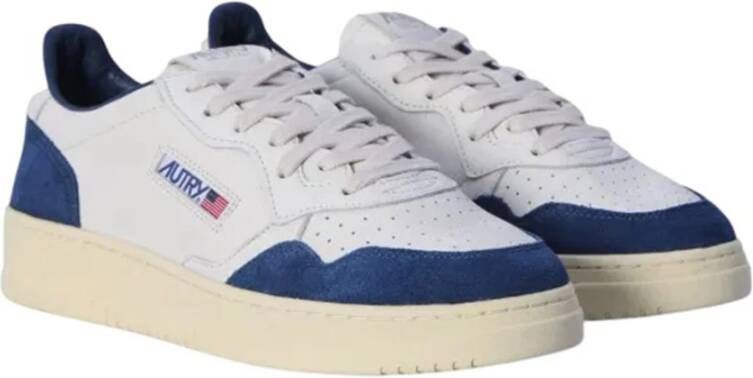 Autry Witte Blauwe Leren Sneakers Blue Heren