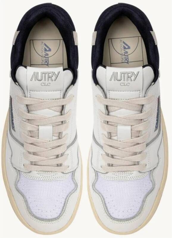 Autry Witte Blauwe Leren Sneakers Multicolor Heren