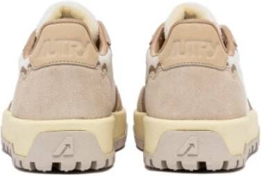 Autry Witte en beige mesh sneakers Beige Dames