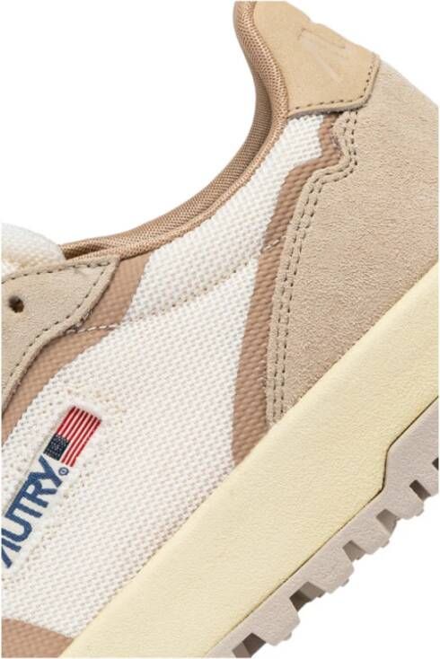 Autry Witte en beige mesh sneakers Beige Dames