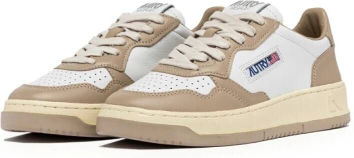 Autry Witte en beige sneakers Beige Dames