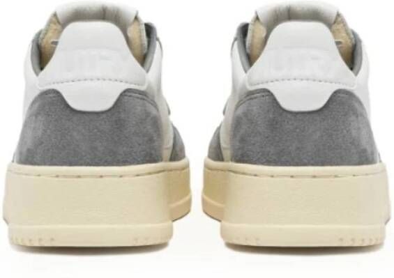 Autry Witte en Blauwe Leren Sneakers Gray Heren