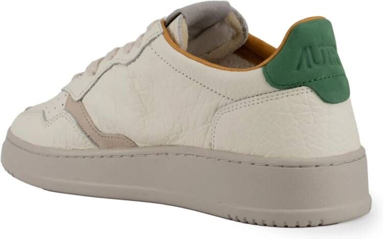 Autry Witte en groene leren sneakers White Heren