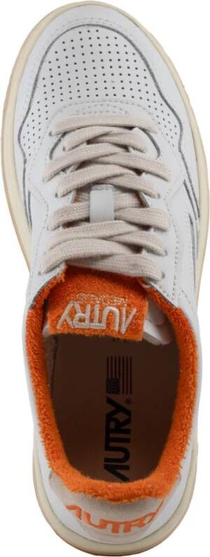 Autry Witte en Oranje Medalist Lage Sneakers White Dames