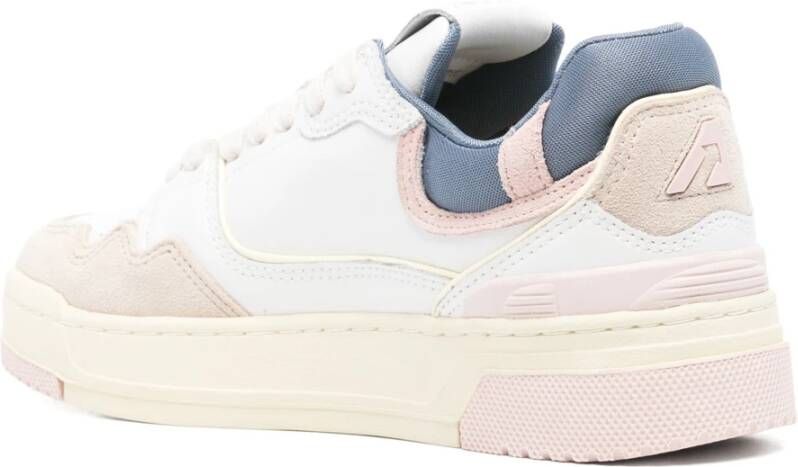 Autry Witte en roze hoge sneakers White Dames