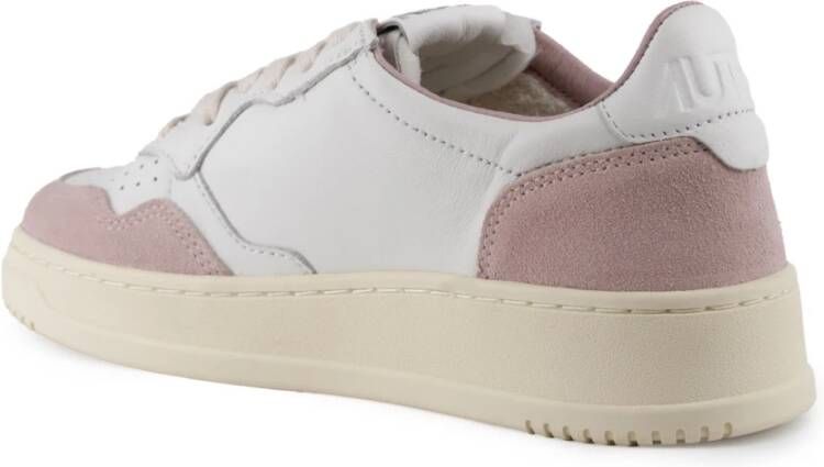 Autry Witte en roze leren sneakers White Dames