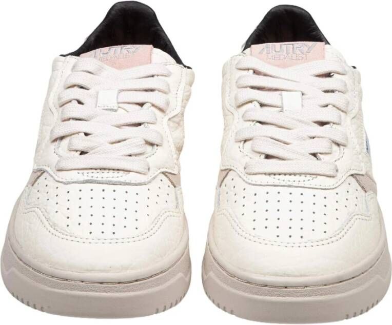 Autry Witte & Zilveren Leren Sneakers White Dames