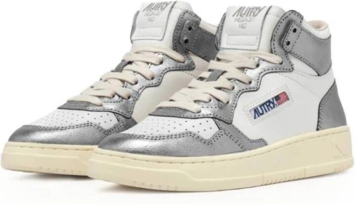 Autry Witte en zilveren Sneakers Gray Dames