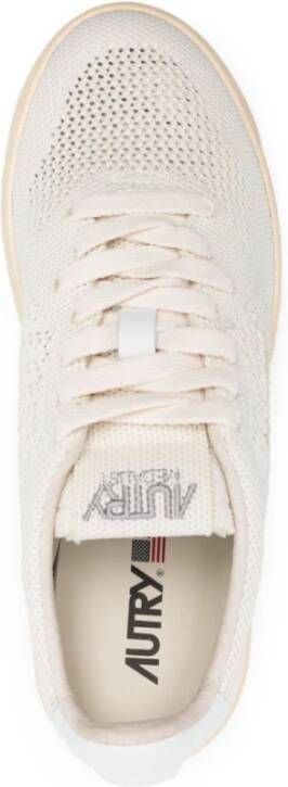 Autry Witte Gebreide Logo Sneakers White Heren