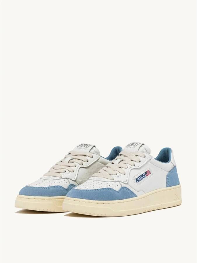 Autry Witte Geitenleren Sneakers Blauw Suède White Dames