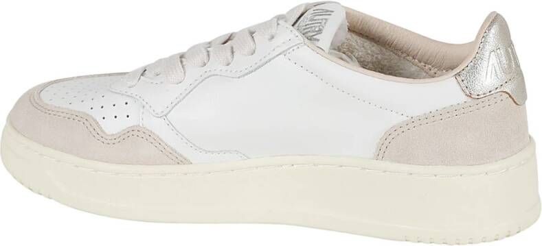 Autry Witte Gouden Sneakers met Geperforeerde Details White Dames