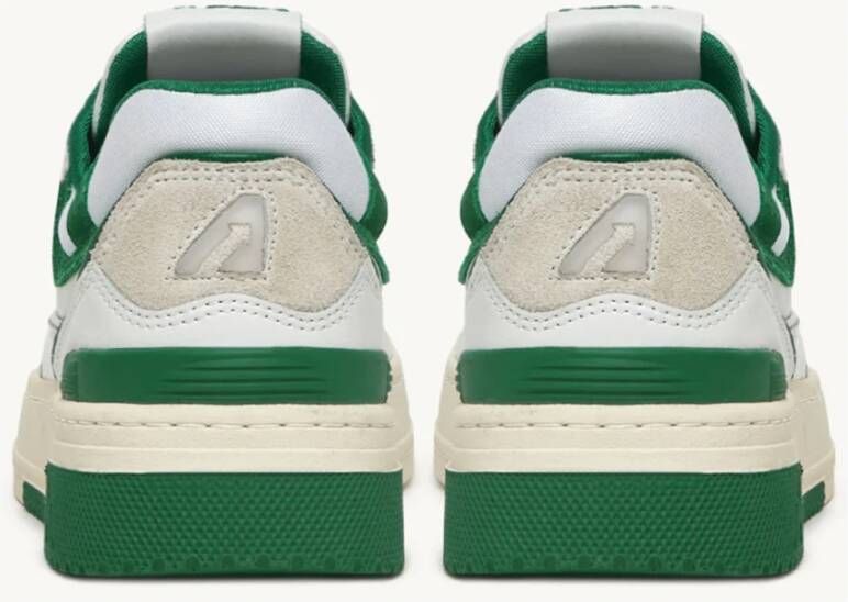 Autry Witte Groene Leren Basketbalsneakers White Heren