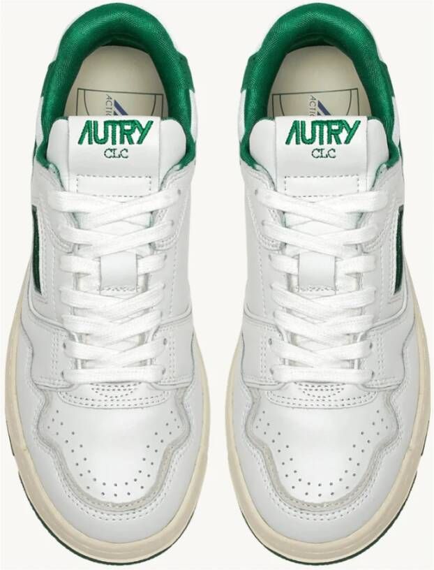 Autry Witte Groene Leren Basketbalsneakers White Heren