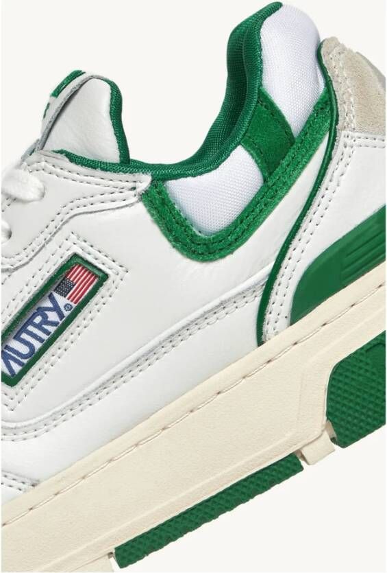 Autry Witte Groene Leren Basketbalsneakers White Heren