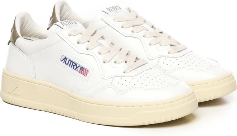 Autry Witte Groene Leren Sneakers White Dames