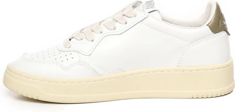 Autry Witte Groene Leren Sneakers White Dames