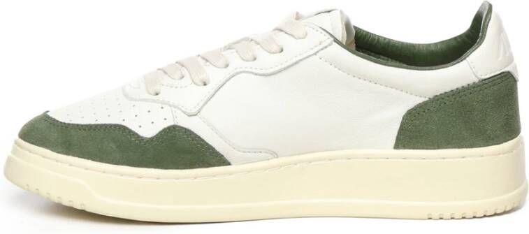 Autry Witte Groene Leren Sneakers White Heren