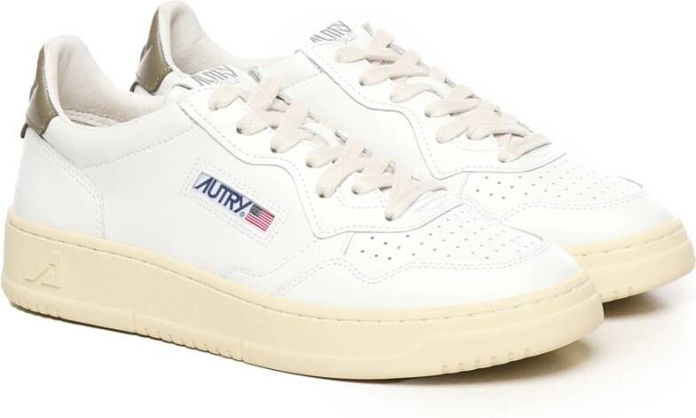 Autry Witte Groene Leren Sneakers White Heren