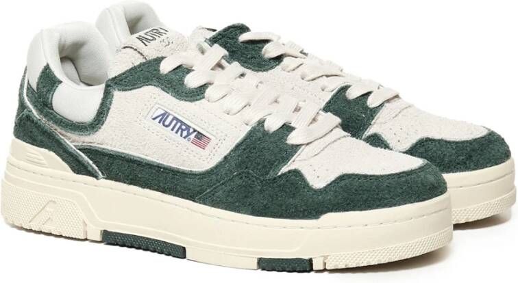 Autry Witte Groene Sneakers met Leren Details Green Heren