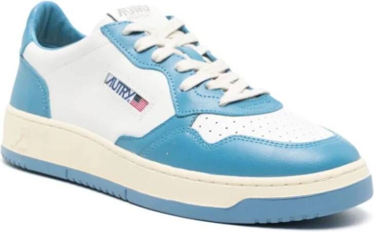 Autry Witte Lage Sneakers Logo Rubberen Zool Blue Heren