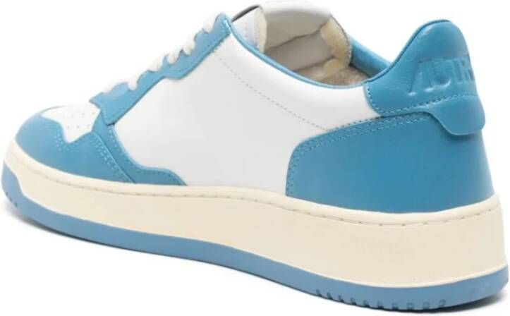 Autry Witte Lage Sneakers Logo Rubberen Zool Blue Heren