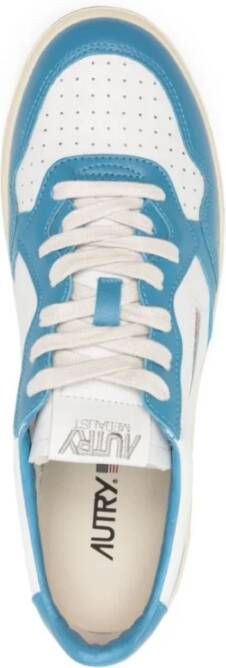 Autry Witte Lage Sneakers Logo Rubberen Zool Blue Heren