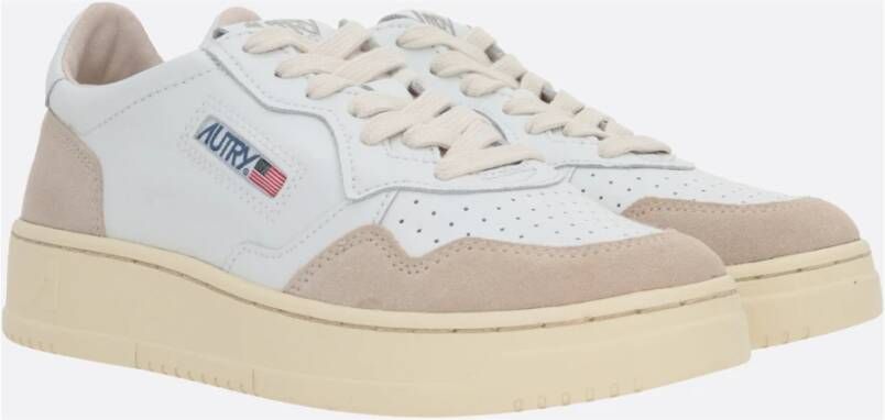 Autry Witte lage sneakers met grijze details White Dames