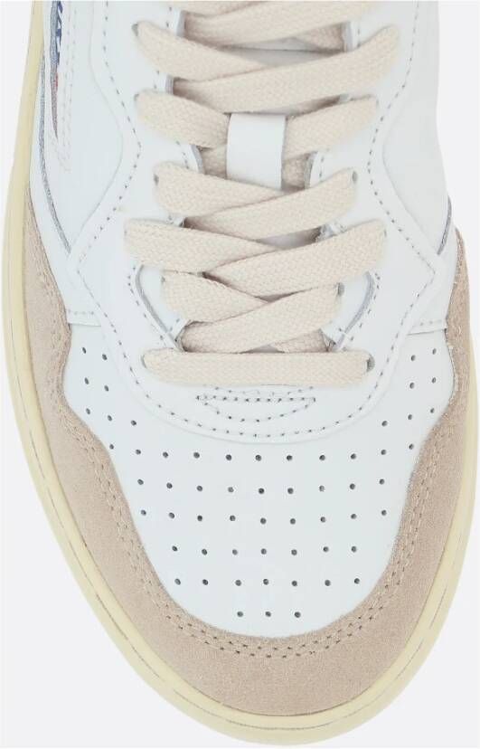 Autry Witte lage sneakers met grijze details White Dames